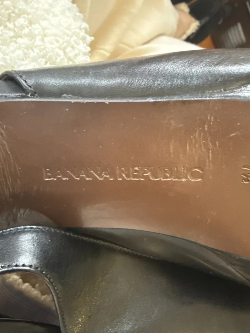 Banana Republic Women's Peep Toe Slingback Open Heel High Heel Black leather 7.5